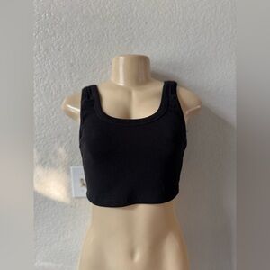 Signature Black Crop Top beach boho summer NWT